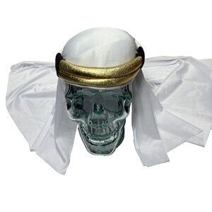Arab Egyptian Desert Prince Headwear Costume White Wraparound Cover, GUC As Is